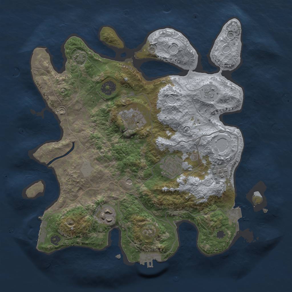 Rust Map: Procedural Map, Size: 3000, Seed: 1561074306, 12 Monuments