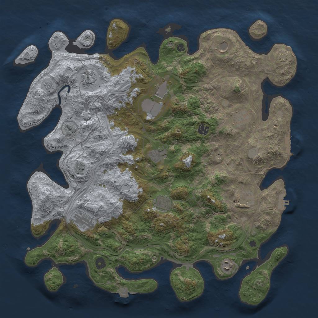 Rust Map: Procedural Map, Size: 4250, Seed: 1224021395, 19 Monuments