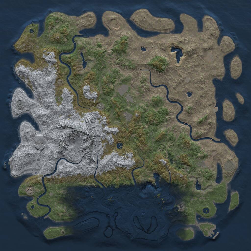 Rust Map: Procedural Map, Size: 6000, Seed: 199496654, 17 Monuments