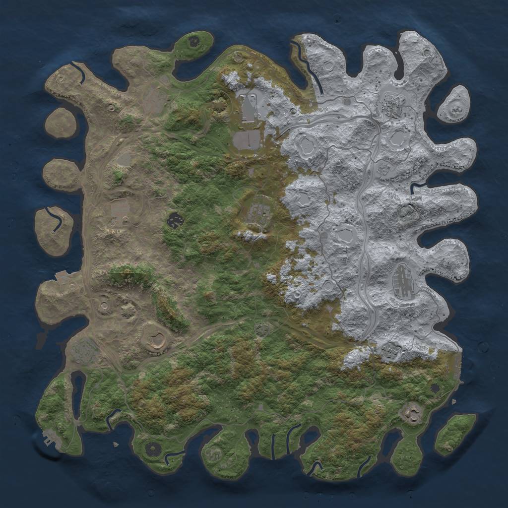 Rust Map: Procedural Map, Size: 4800, Seed: 322903804, 19 Monuments