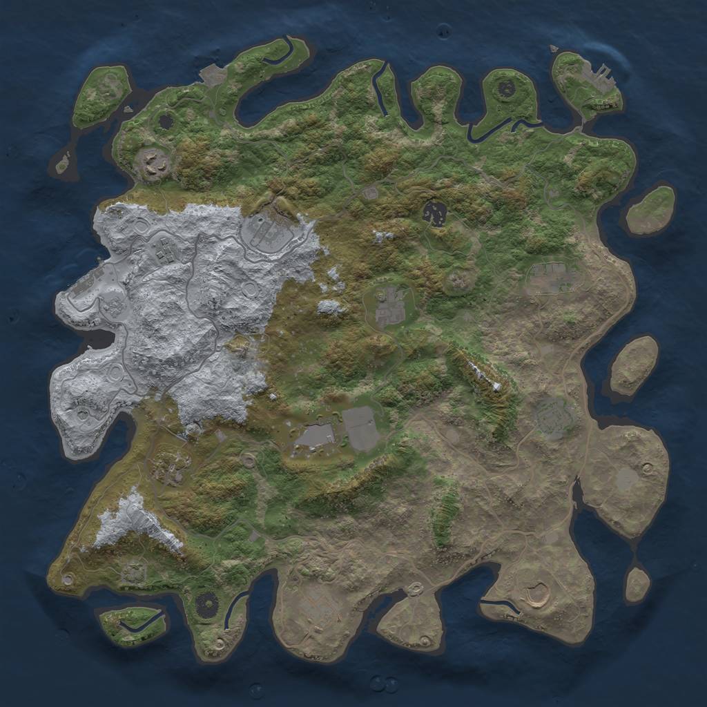 Rust Map: Procedural Map, Size: 4200, Seed: 33999335, 19 Monuments