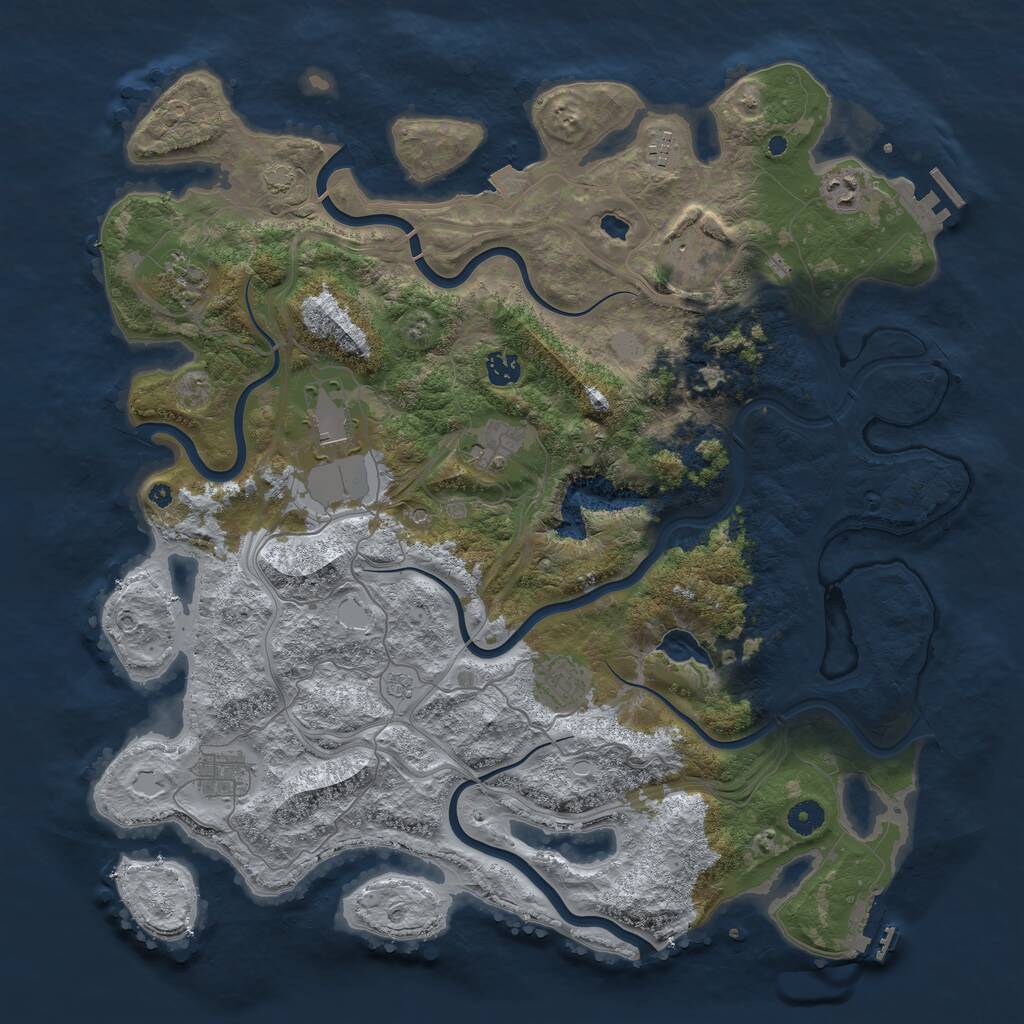 Rust Map: Procedural Map, Size: 4400, Seed: 39080818, 15 Monuments