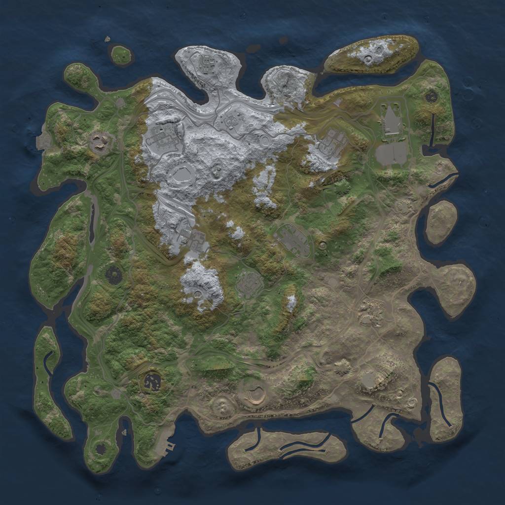 Rust Map: Procedural Map, Size: 4250, Seed: 4584688, 18 Monuments