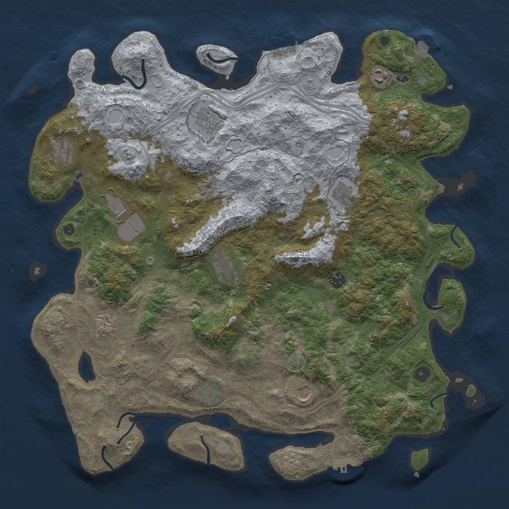 Rust Map: Procedural Map, Size: 4800, Seed: 41374976, 19 Monuments
