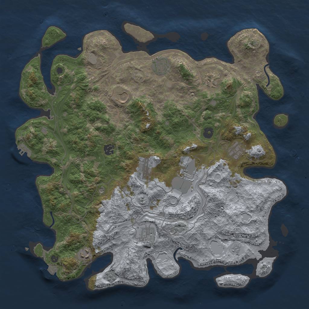 Rust Map: Procedural Map, Size: 4250, Seed: 33231970, 17 Monuments
