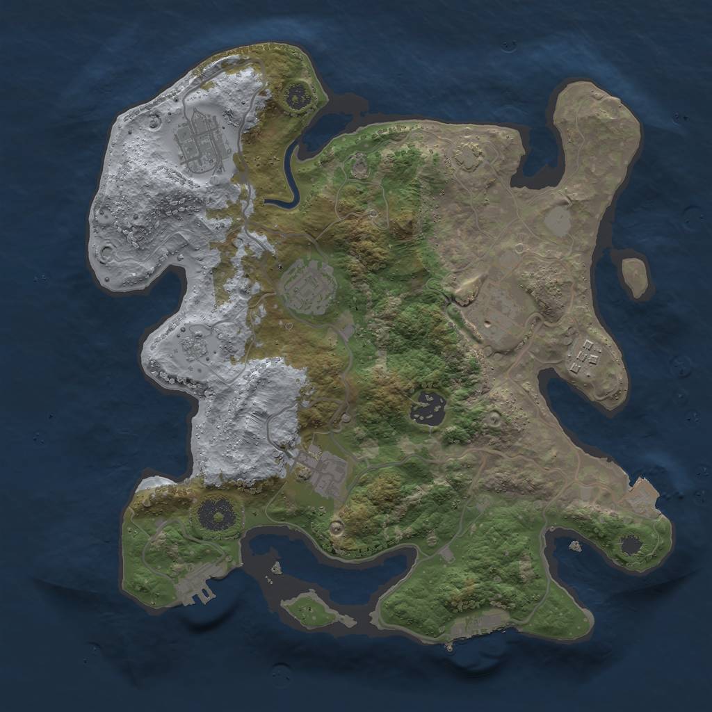 Rust Map: Procedural Map, Size: 3000, Seed: 1395151807, 13 Monuments