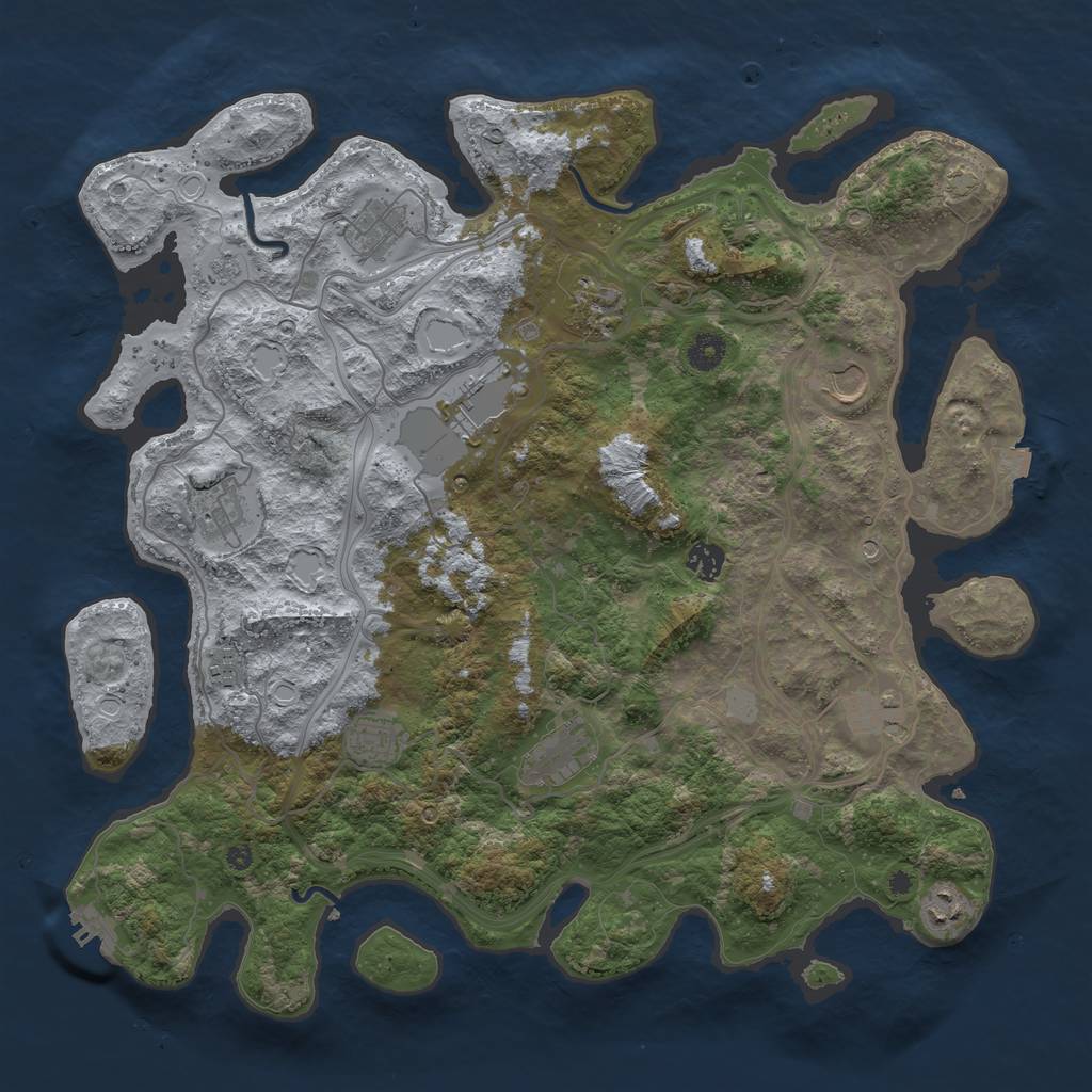 Rust Map: Procedural Map, Size: 4250, Seed: 1591702648, 18 Monuments