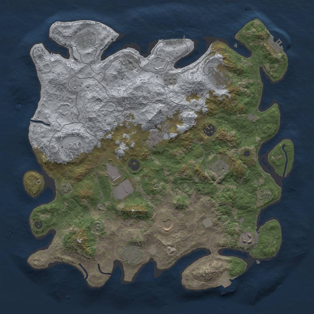 Rust Map: Procedural Map, Size: 4000, Seed: 1174769944, 19 Monuments