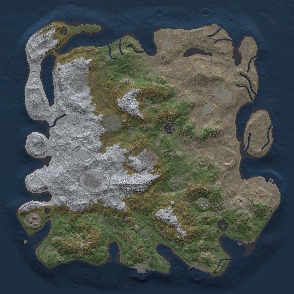 Rust Map: Procedural Map, Size: 4000, Seed: 79857839, 17 Monuments