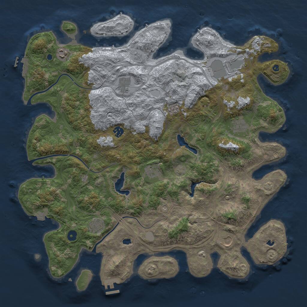 Rust Map: Procedural Map, Size: 4500, Seed: 574939945, 15 Monuments