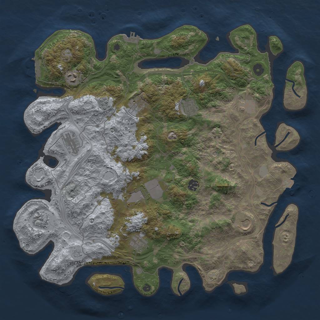 Rust Map: Procedural Map, Size: 4250, Seed: 1243, 19 Monuments