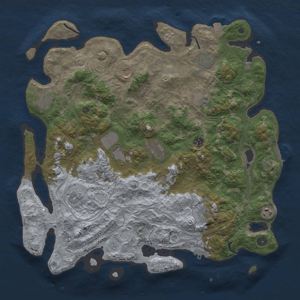 Rust Map: Procedural Map, Size: 4500, Seed: 20754, 19 Monuments
