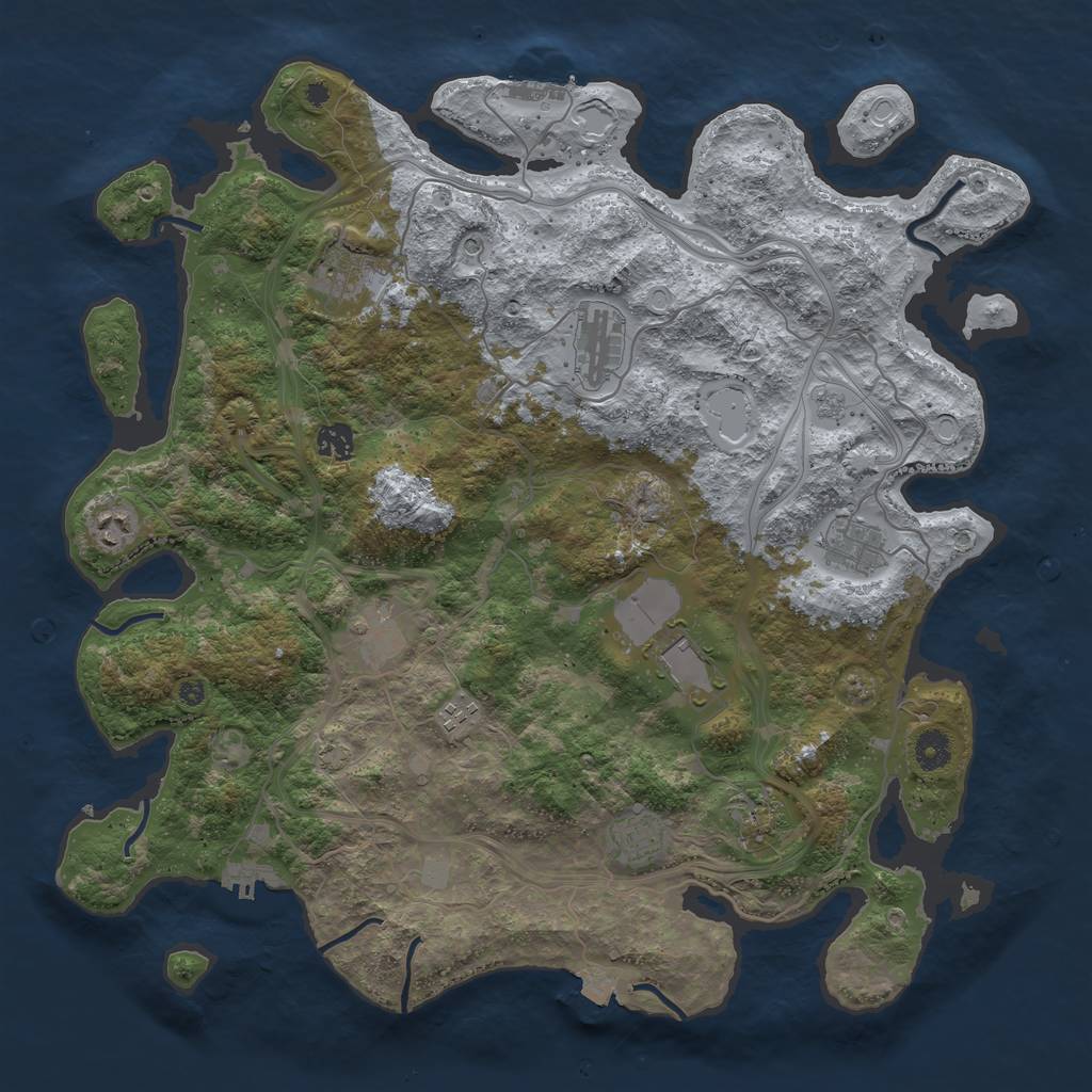 Rust Map: Procedural Map, Size: 4250, Seed: 1174990748, 18 Monuments