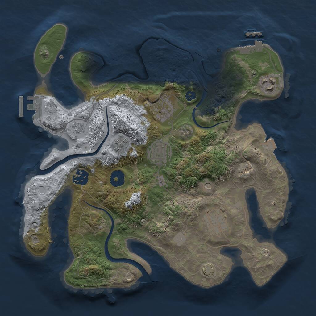 Rust Map: Procedural Map, Size: 3000, Seed: 233580309, 12 Monuments