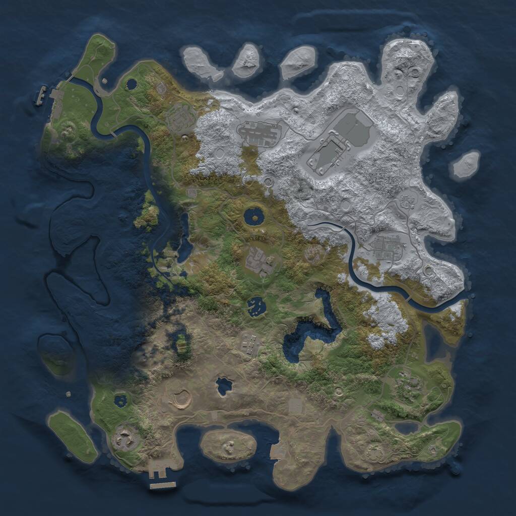 Rust Map: Procedural Map, Size: 4000, Seed: 577, 16 Monuments
