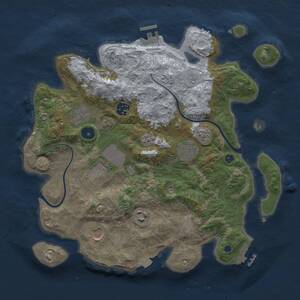 Thumbnail Rust Map: Procedural Map, Size: 3500, Seed: 976756001, 13 Monuments