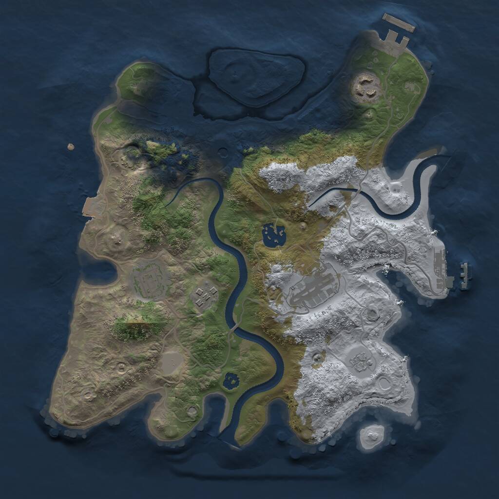 Rust Map: Procedural Map, Size: 3000, Seed: 462385432, 11 Monuments