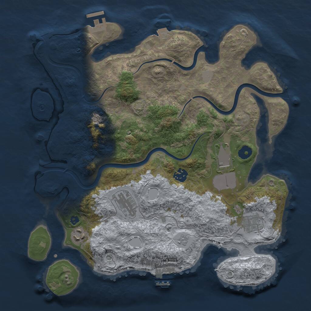 Rust Map: Procedural Map, Size: 3500, Seed: 1527923396, 12 Monuments