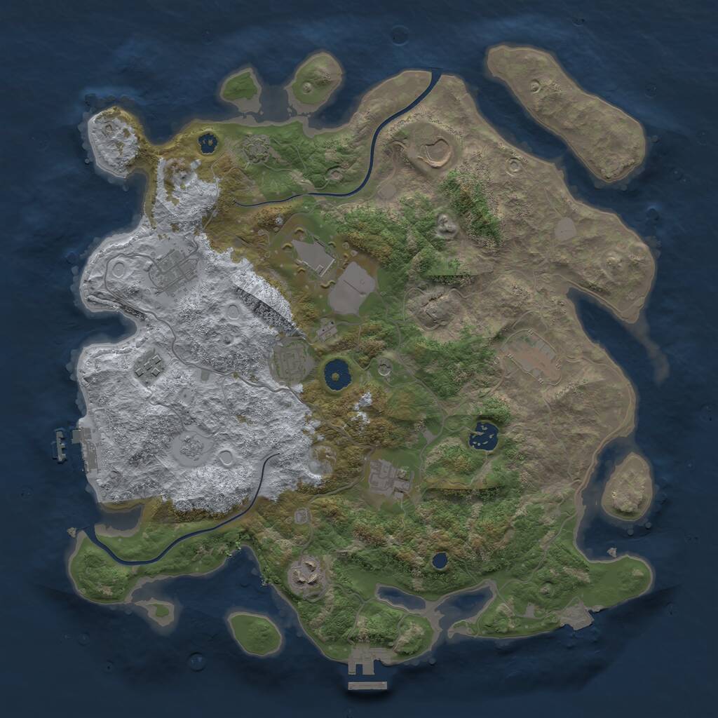 Rust Map: Procedural Map, Size: 3750, Seed: 85485683, 15 Monuments