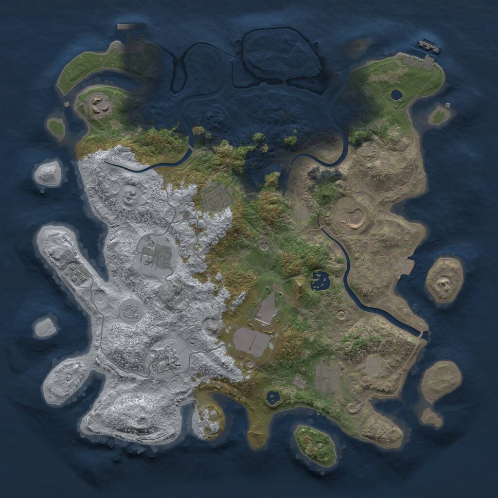 Rust Map: Procedural Map, Size: 3700, Seed: 547443812, 15 Monuments