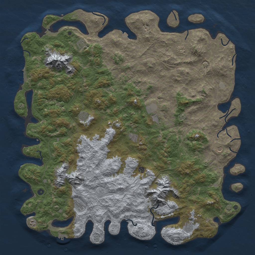 Rust Map: Procedural Map, Size: 6000, Seed: 198348, 19 Monuments