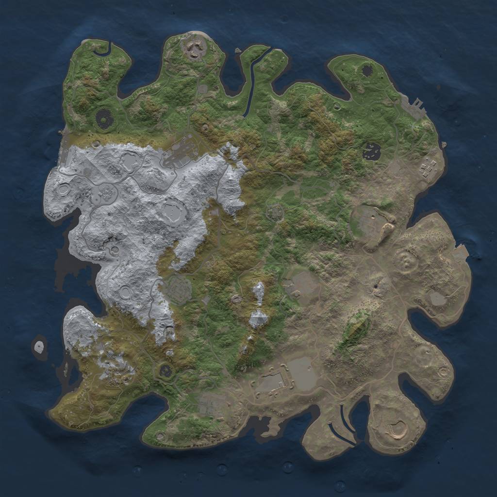 Rust Map: Procedural Map, Size: 4000, Seed: 817939816, 19 Monuments