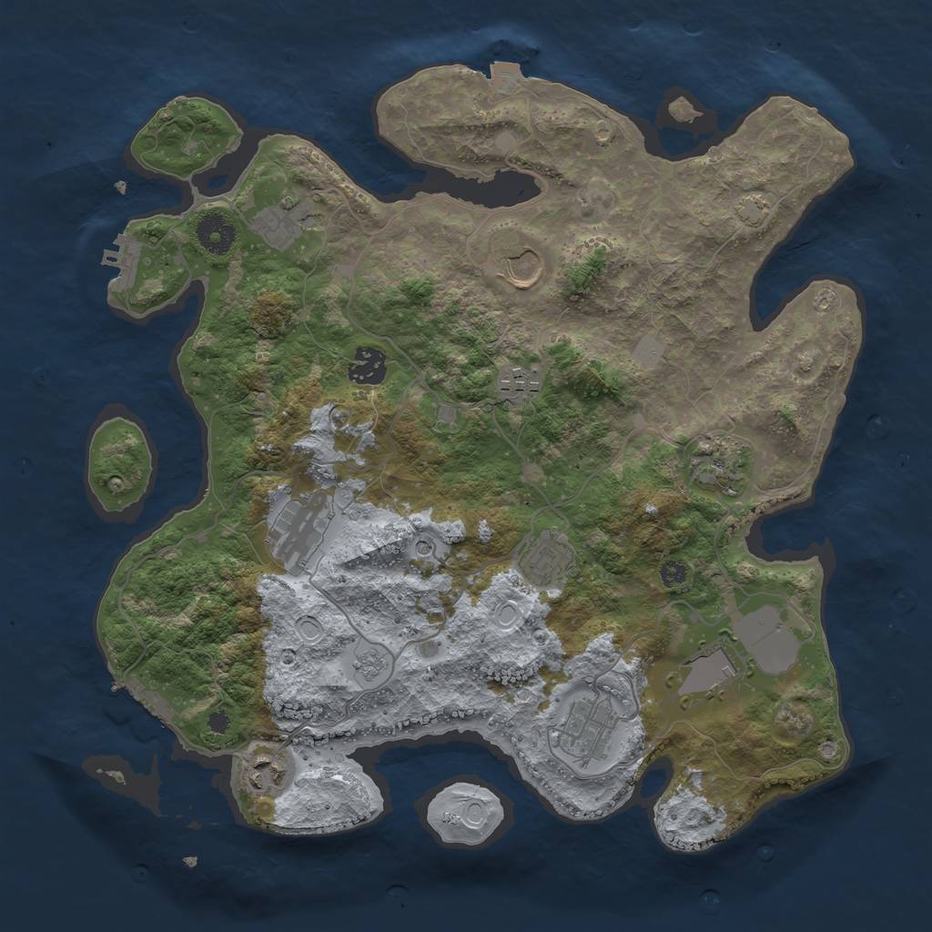 Rust Map: Procedural Map, Size: 3600, Seed: 10211, 18 Monuments