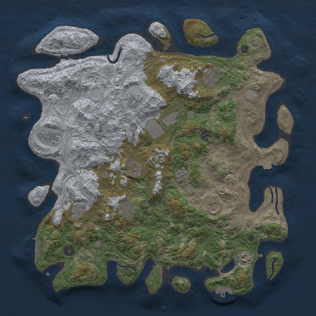 Rust Map: Procedural Map, Size: 4250, Seed: 36148272, 19 Monuments