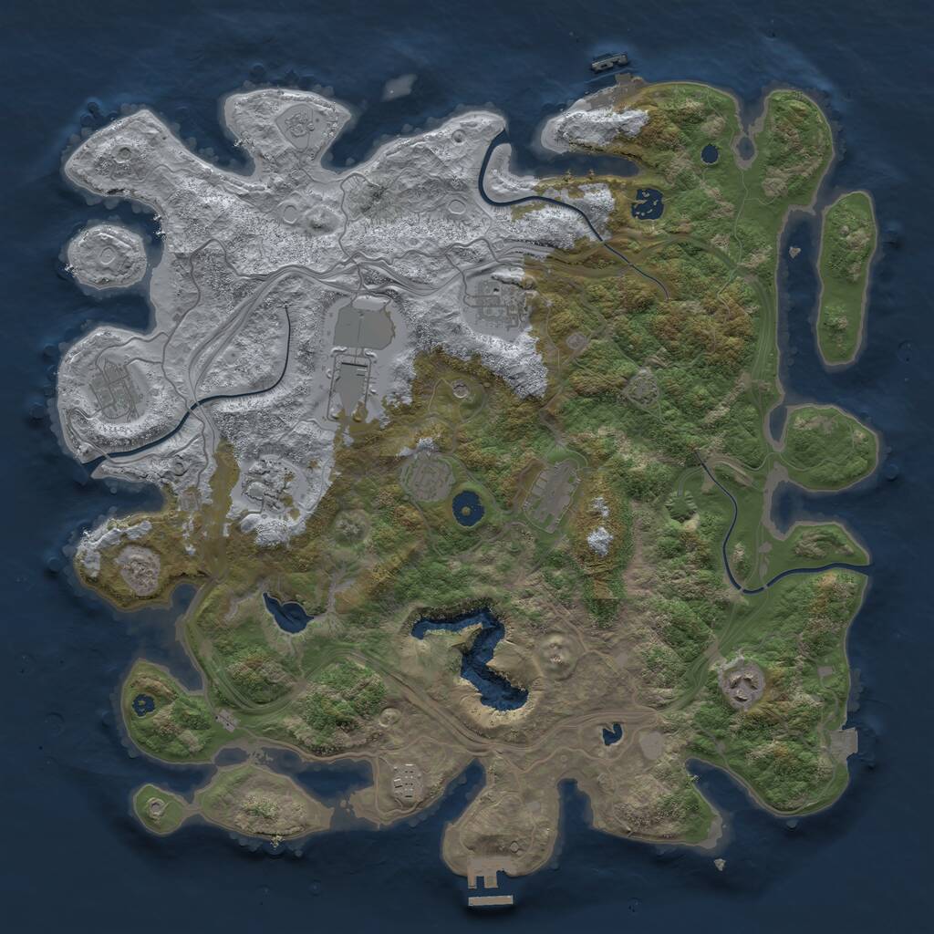 Rust Map: Procedural Map, Size: 4250, Seed: 1865398523, 15 Monuments