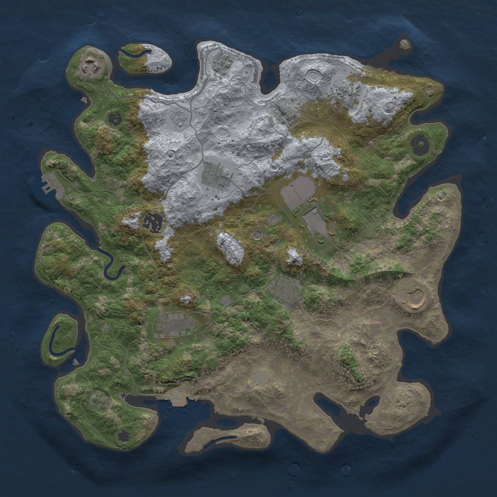 Rust Map: Procedural Map, Size: 3750, Seed: 2125, 16 Monuments
