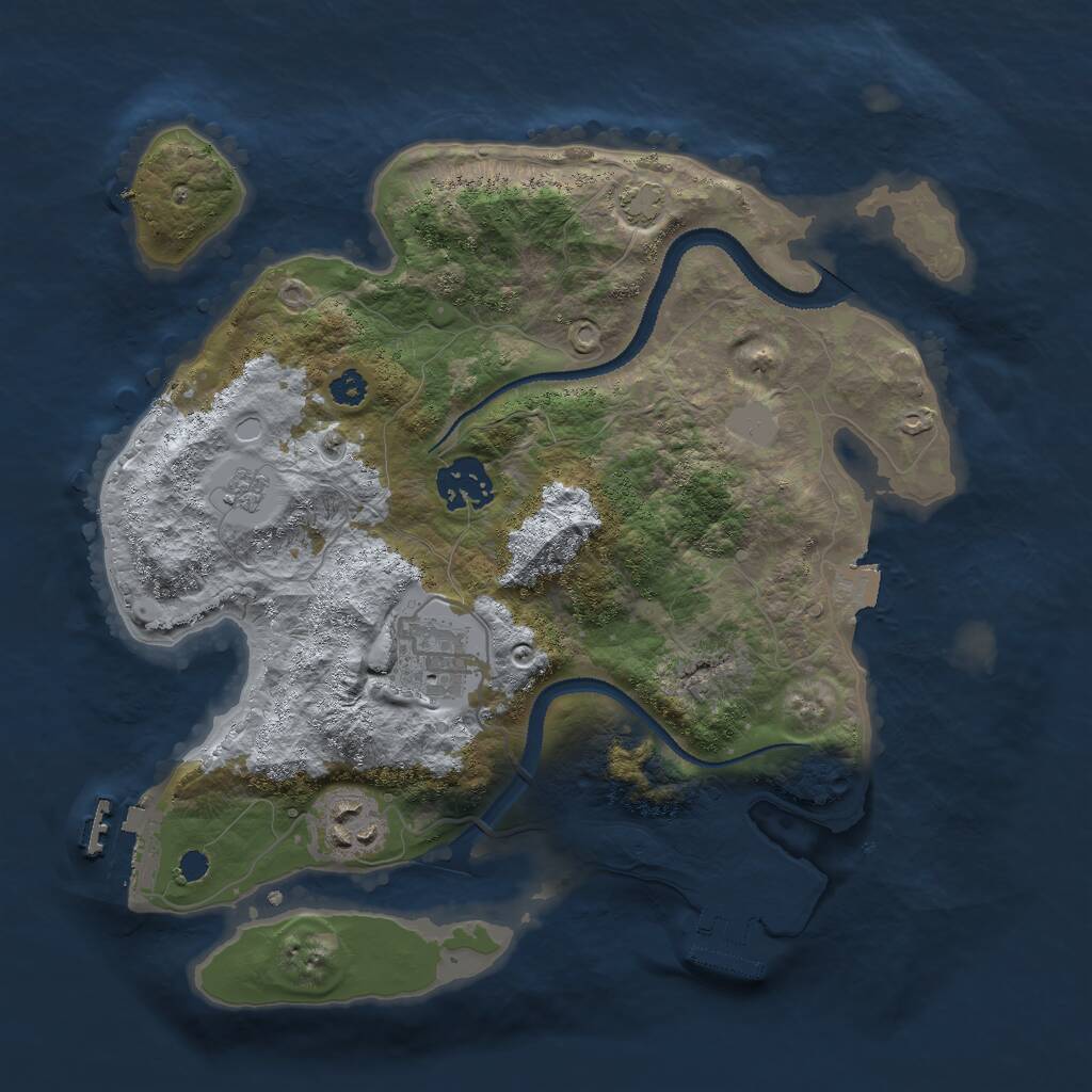 Rust Map: Procedural Map, Size: 3000, Seed: 511685511, 8 Monuments