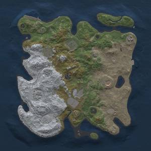 Thumbnail Rust Map: Procedural Map, Size: 3500, Seed: 1893388028, 15 Monuments