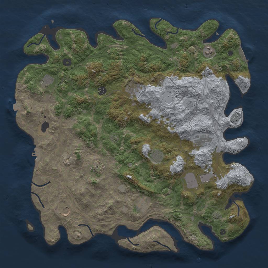 Rust Map: Procedural Map, Size: 4500, Seed: 2147483435, 19 Monuments