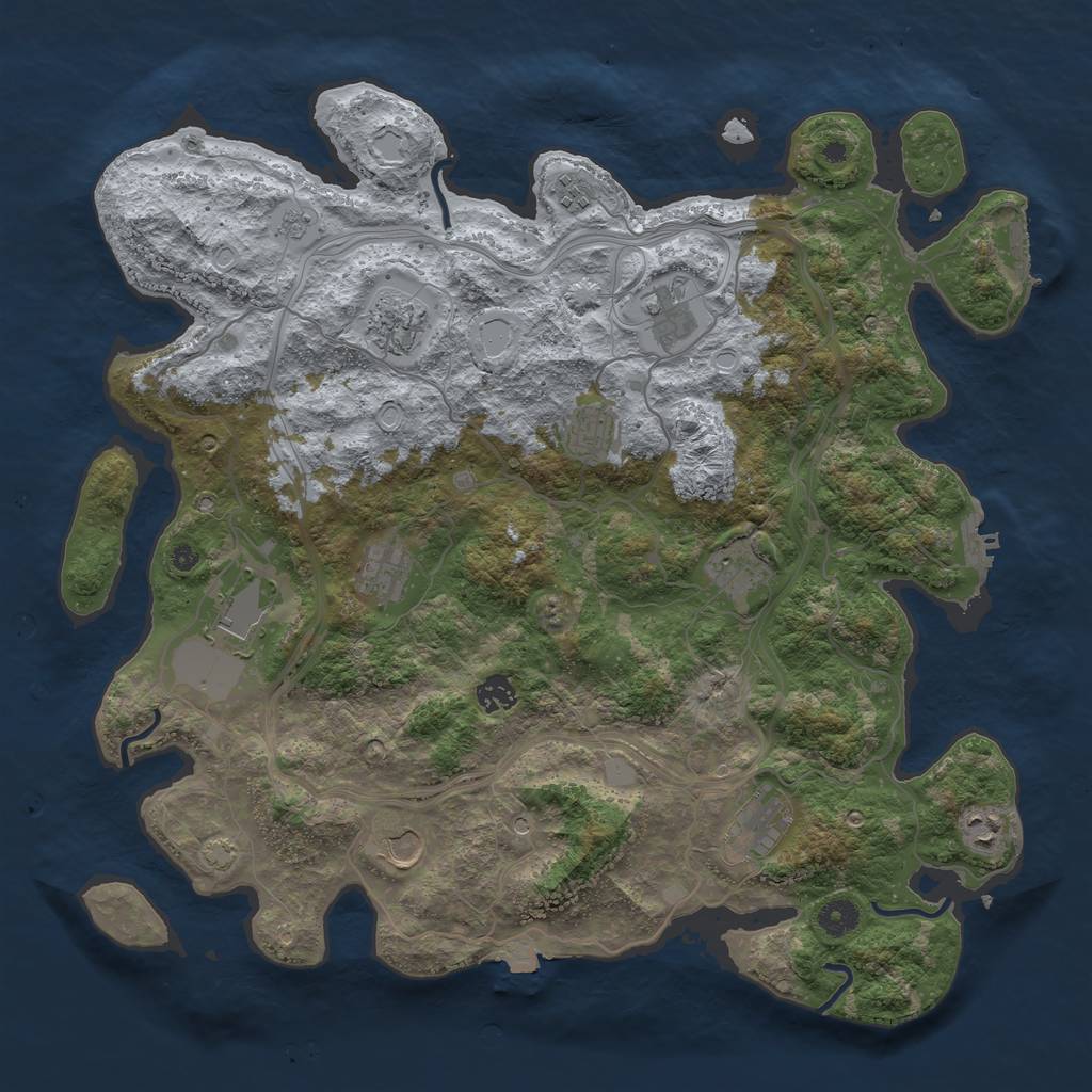 Rust Map: Procedural Map, Size: 4250, Seed: 1504276939, 19 Monuments