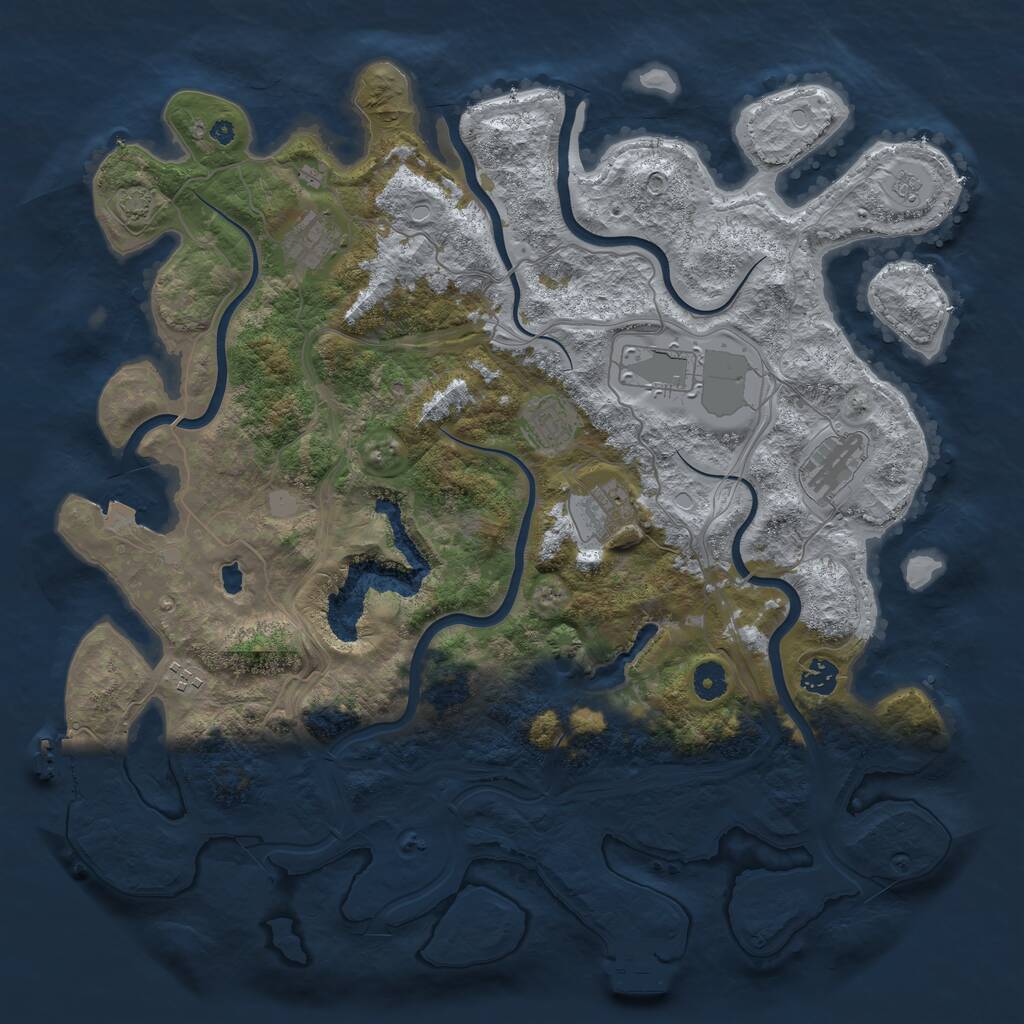 Rust Map: Procedural Map, Size: 4250, Seed: 30963, 12 Monuments