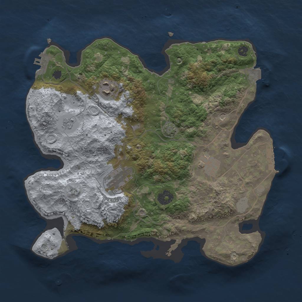 Rust Map: Procedural Map, Size: 3000, Seed: 469695696, 11 Monuments