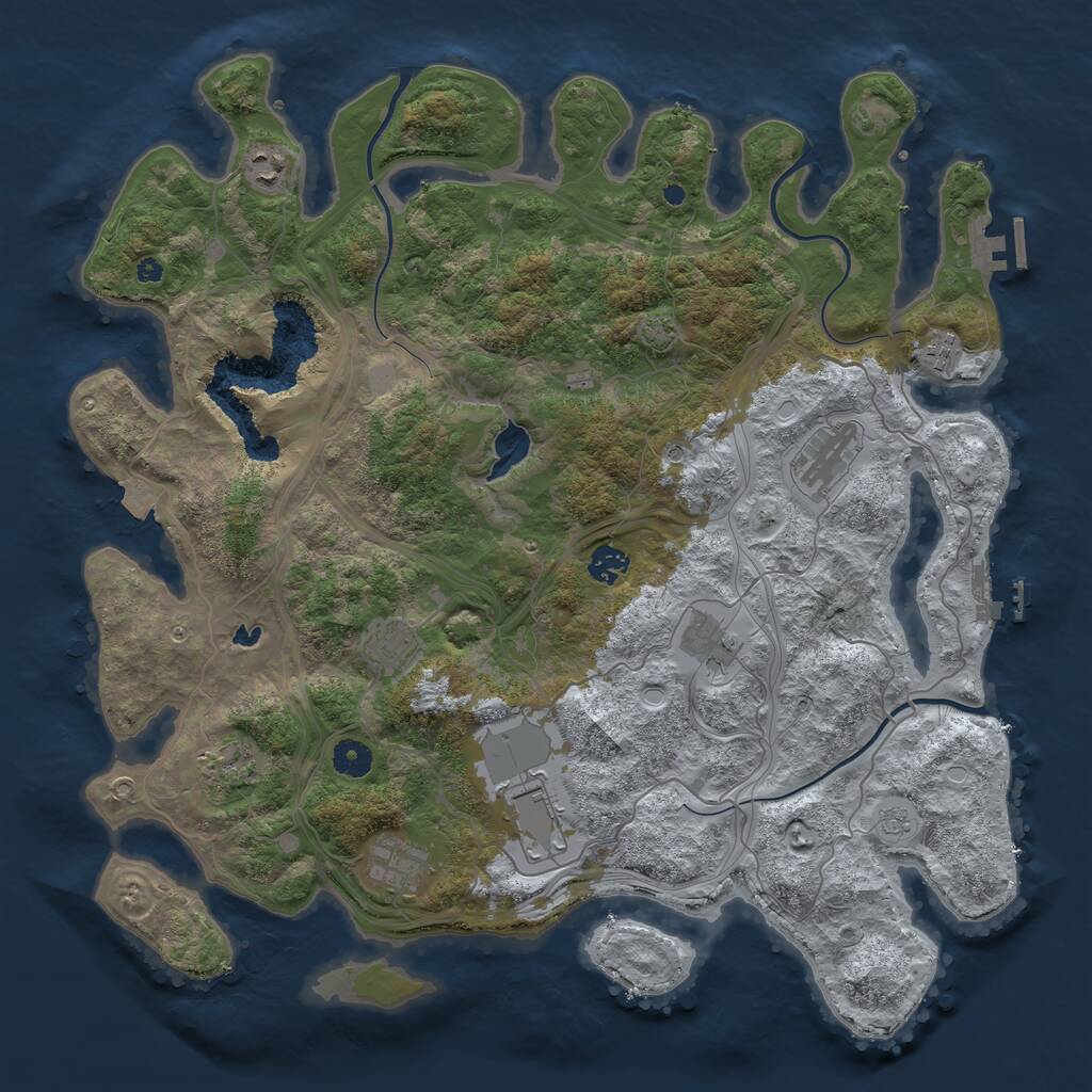 Rust Map: Procedural Map, Size: 4250, Seed: 751664891, 15 Monuments
