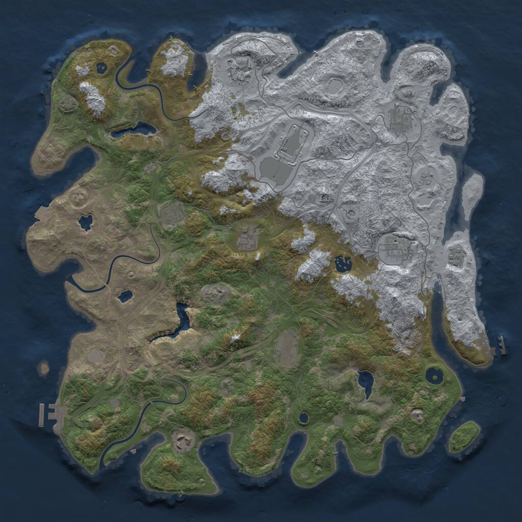 Rust Map: Procedural Map, Size: 4500, Seed: 475927920, 16 Monuments