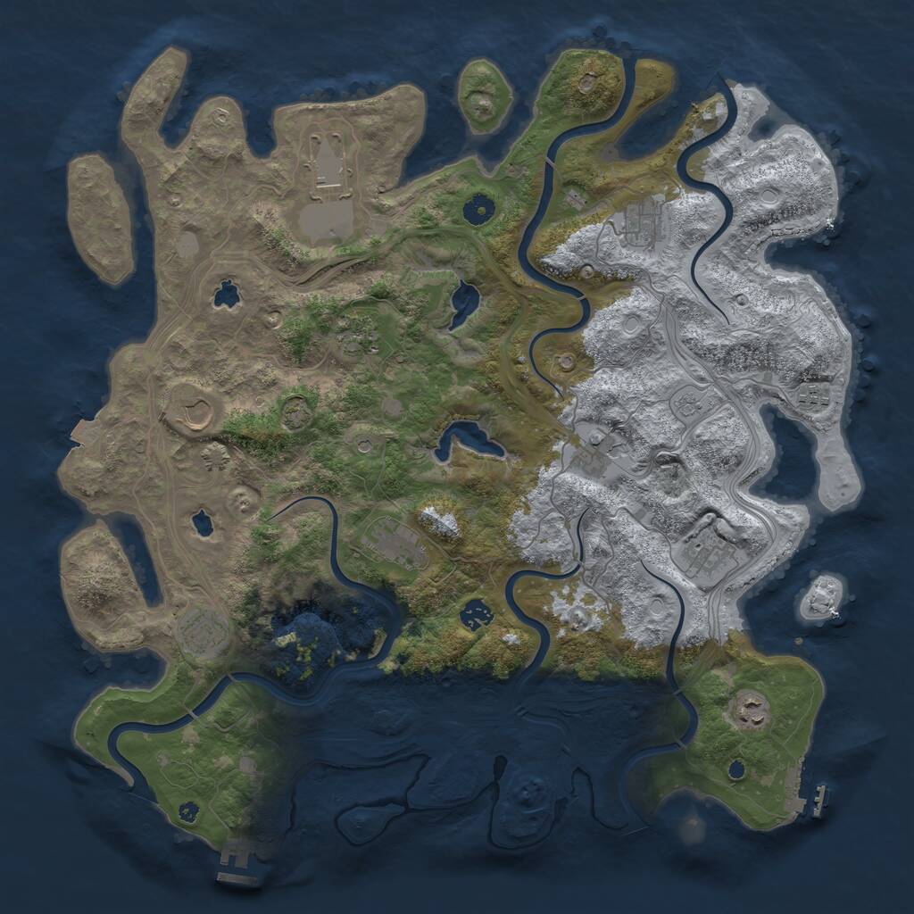 Rust Map: Procedural Map, Size: 4500, Seed: 6464, 17 Monuments