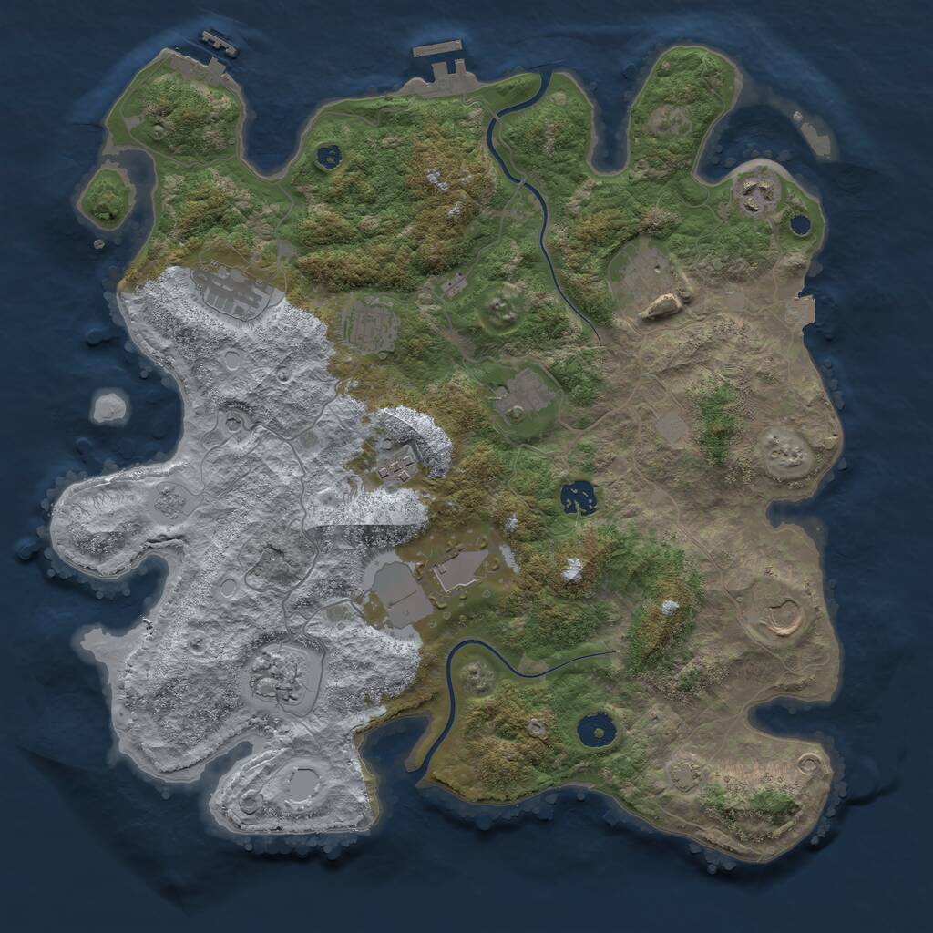 Rust Map: Procedural Map, Size: 3850, Seed: 67962312, 16 Monuments