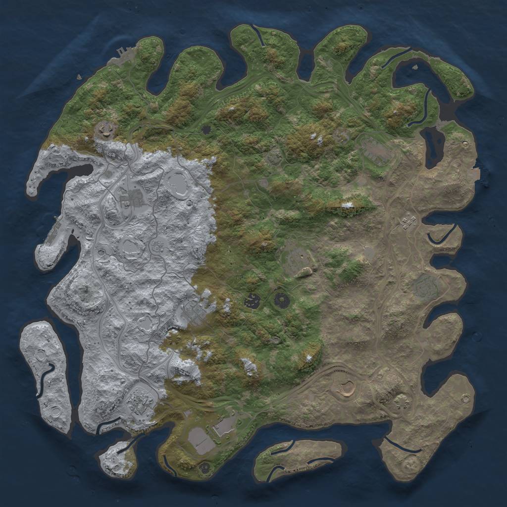 Rust Map: Procedural Map, Size: 4800, Seed: 1665722216, 19 Monuments