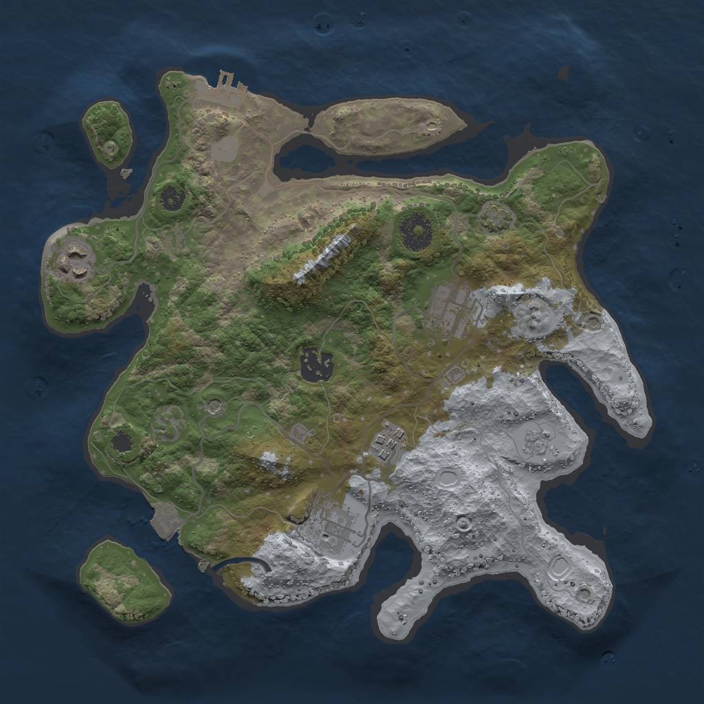 Rust Map: Procedural Map, Size: 3000, Seed: 1566250244, 12 Monuments