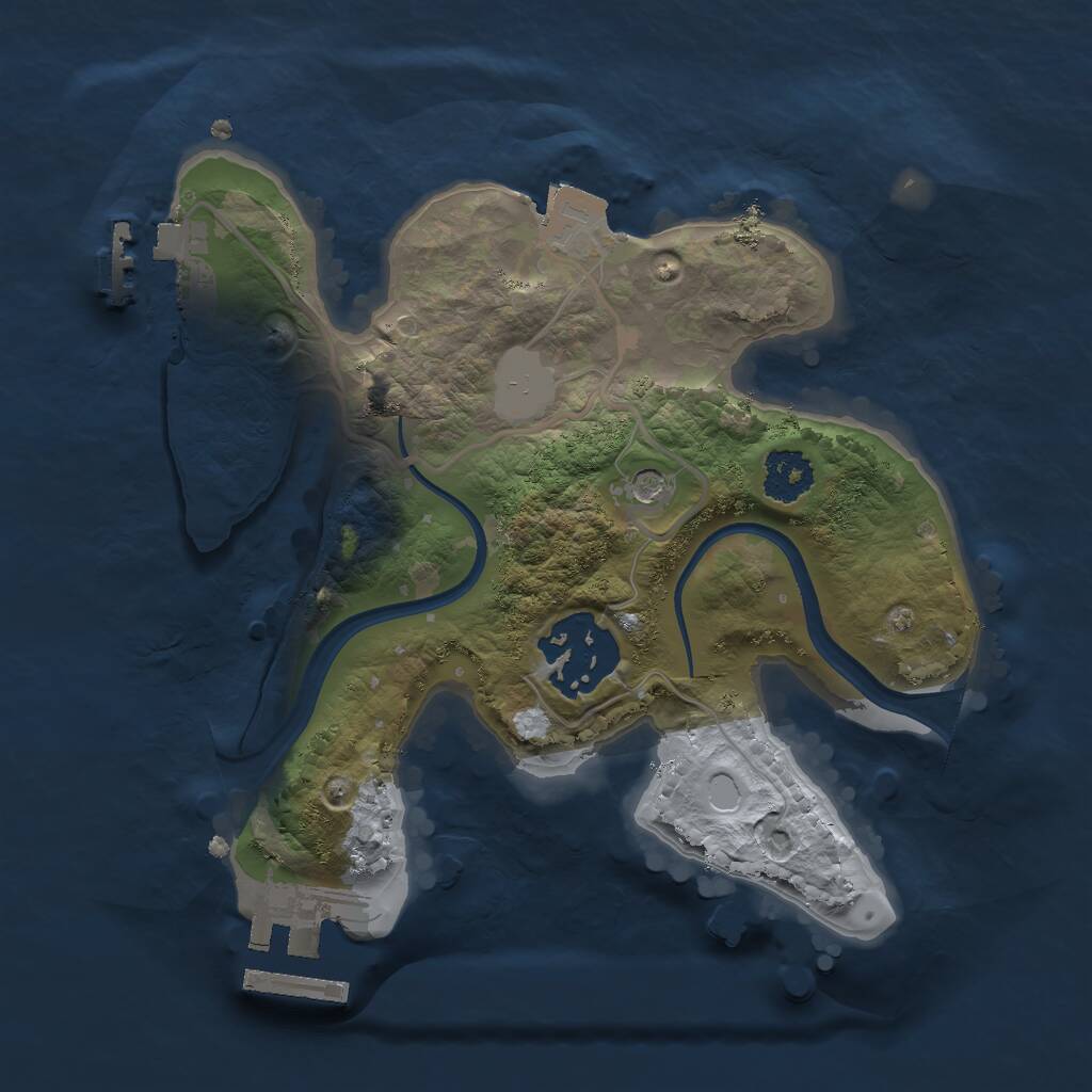 Rust Map: Procedural Map, Size: 2100, Seed: 6785, 5 Monuments