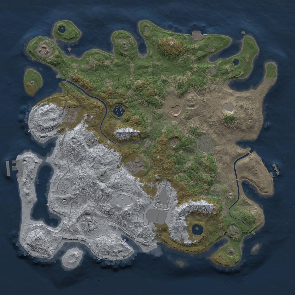Rust Map: Procedural Map, Size: 3900, Seed: 9539424, 15 Monuments