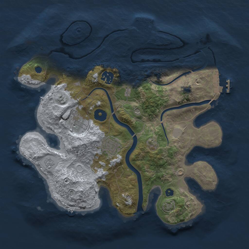 Rust Map: Procedural Map, Size: 3000, Seed: 1604490767, 9 Monuments