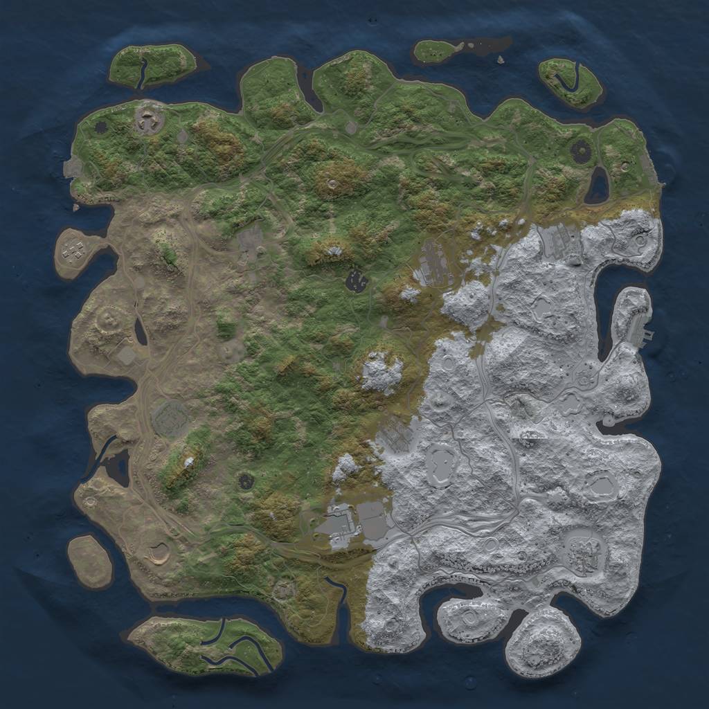 Rust Map: Procedural Map, Size: 4800, Seed: 1516823413, 19 Monuments