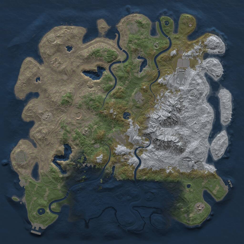 Rust Map: Procedural Map, Size: 5000, Seed: 928469338, 17 Monuments