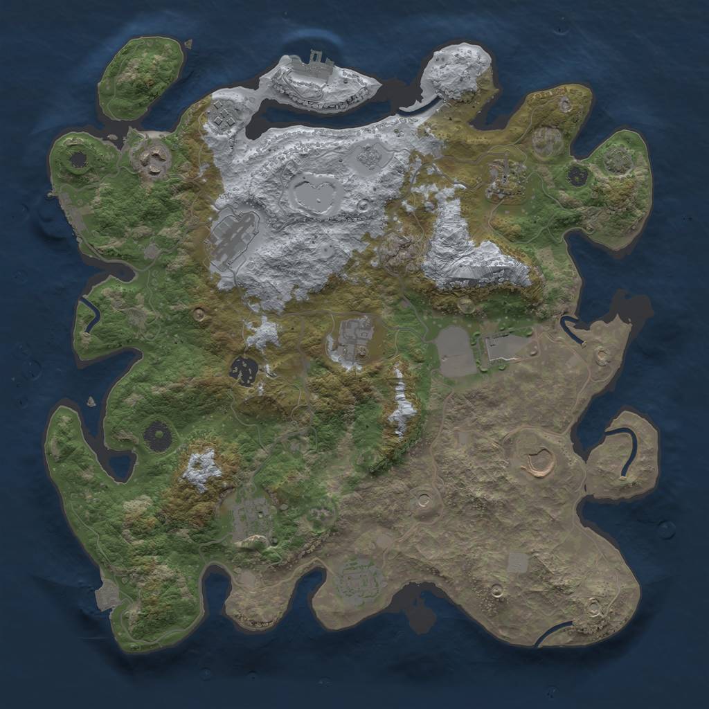 Rust Map: Procedural Map, Size: 3700, Seed: 88667755, 18 Monuments