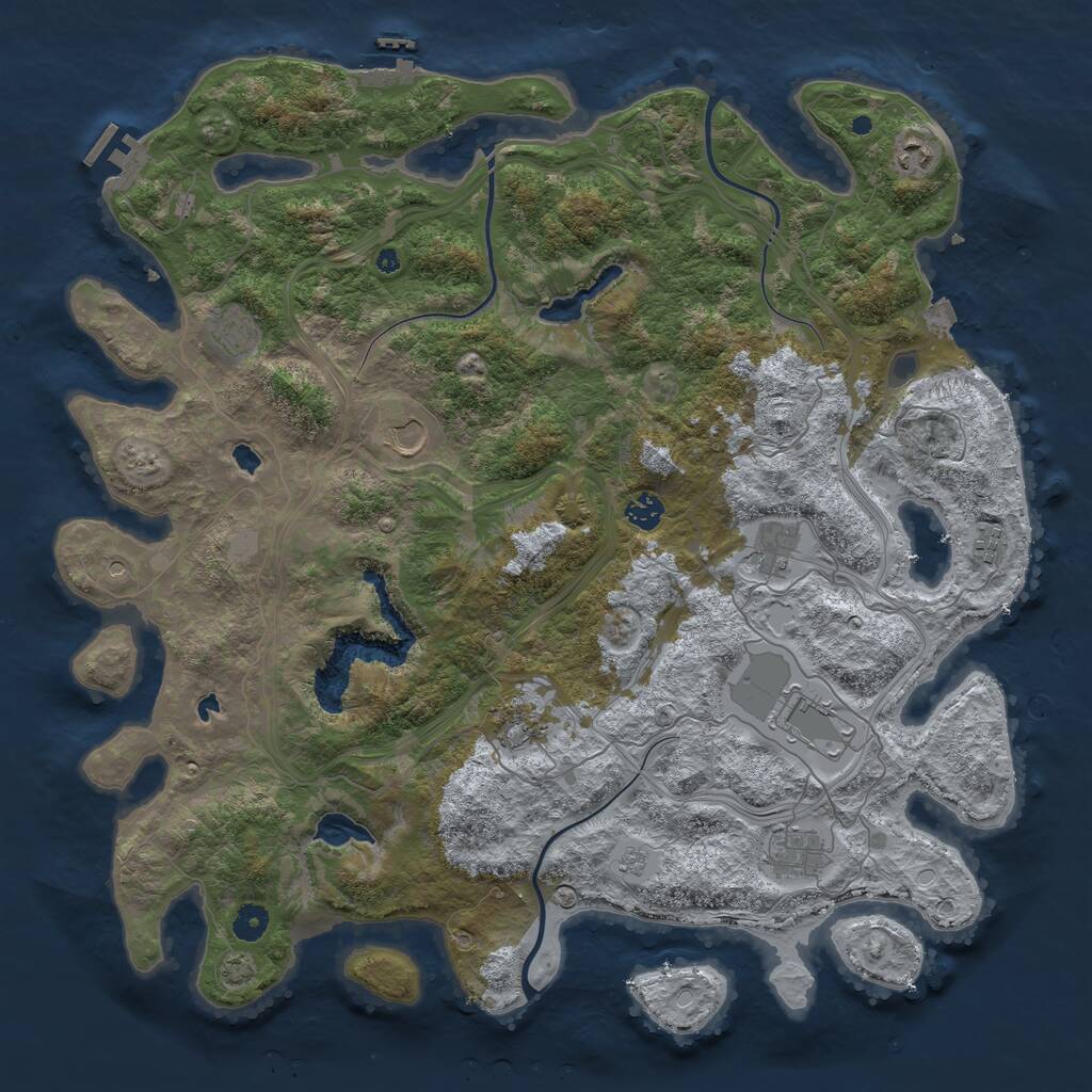 Rust Map: Procedural Map, Size: 4500, Seed: 325351321, 15 Monuments
