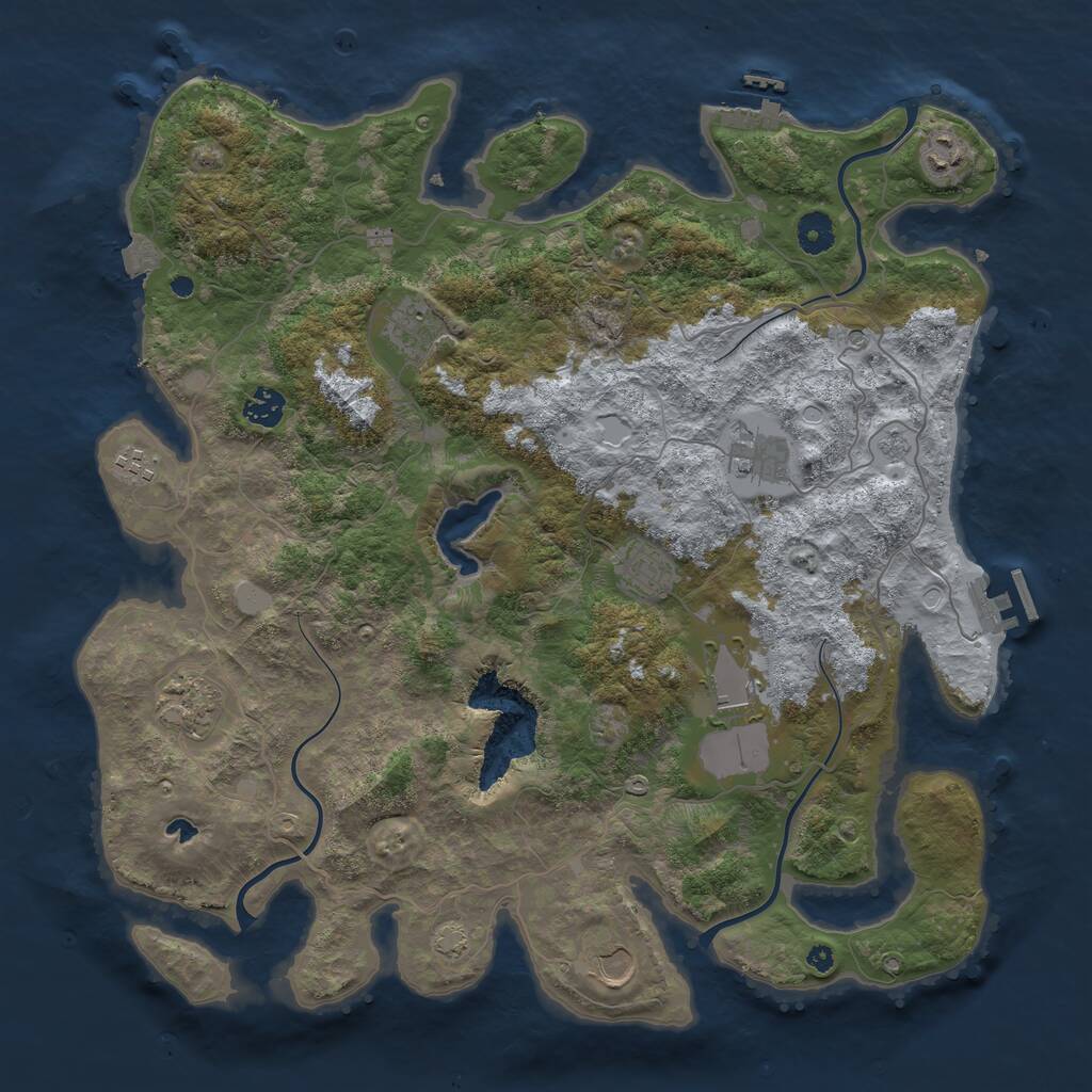 Rust Map: Procedural Map, Size: 4100, Seed: 82102101, 15 Monuments